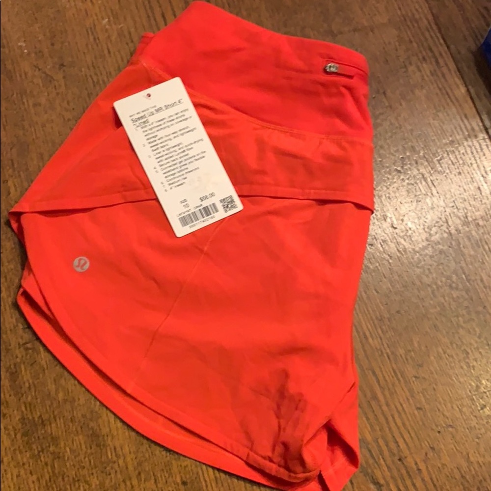 Lululemon Speed Up shorts size 10 4”